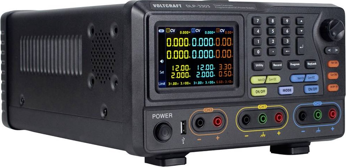 VOLTCRAFT DLP-3303 Labvoeding, regelbaar 0 - 30 0 - 3 A 198 W RS232, USB, LAN Slave-functie Aantal uitgangen: 3 x