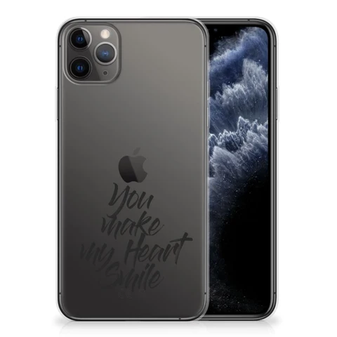 Apple iPhone 11 Pro Max | Siliconen hoesje | met naam Heart Smile