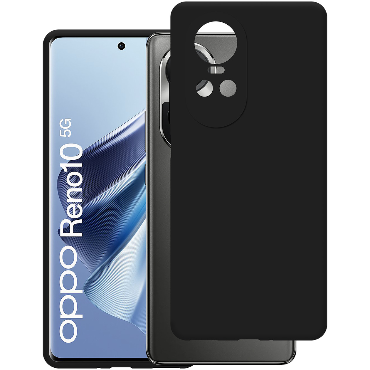 Just in Case Soft TPU Case voor Oppo Reno 10 Pro 5G Telefoonhoesje Zwart