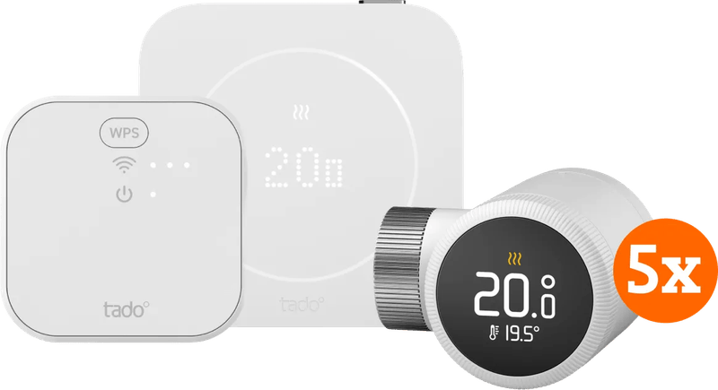 tado Bedrade Slimme Thermostaat X Multi Room Startpakket 2e Generatie (5 Radiatorknoppen)