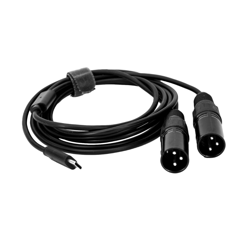 Hilec USB-C naar 2x XLR male kabel 2m