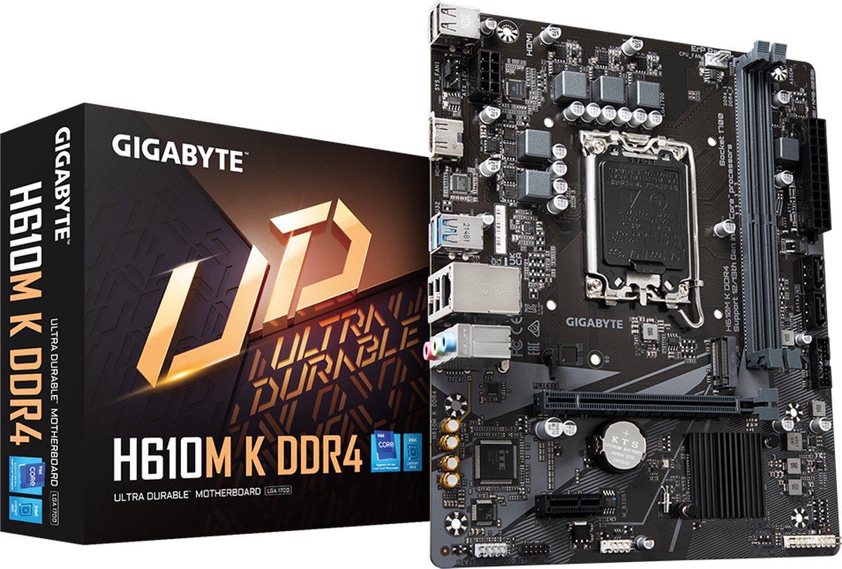 Gigabyte H610M-K | Socket LGA 1700 | Intel H610 | 2xDDR4 | Micro-ATX | Moederbord