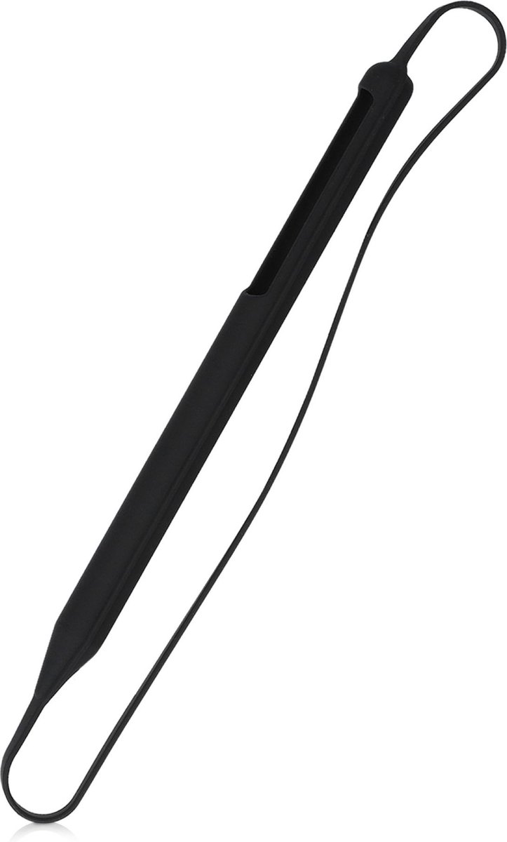 kwmobile Silicone case geschikt voor Apple Pencil (2e generatie) - met riem - iPad Pencil Case - Beschermhoes - Zwart
