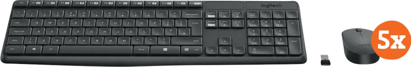 Logitech MK235 Draadloze Toetsenbord en Muis QWERTY 5-Pack