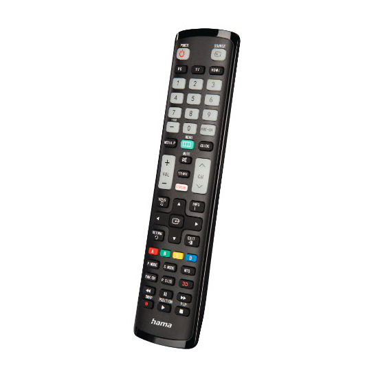Hama Universal Remote Control voor Samsung TVs IR Teachable Illuminating Buttons Afstandsbediening Zwart