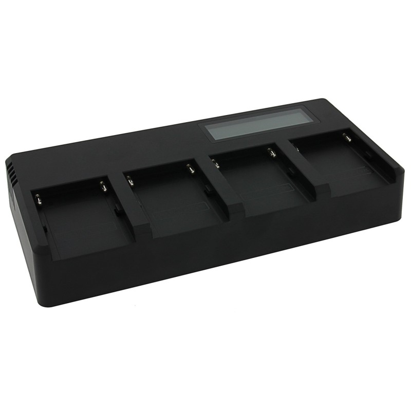 Snellader voor 4 accu's Sony L-serie (NP-F550, NP-F750, NP-F960, NP-F970)