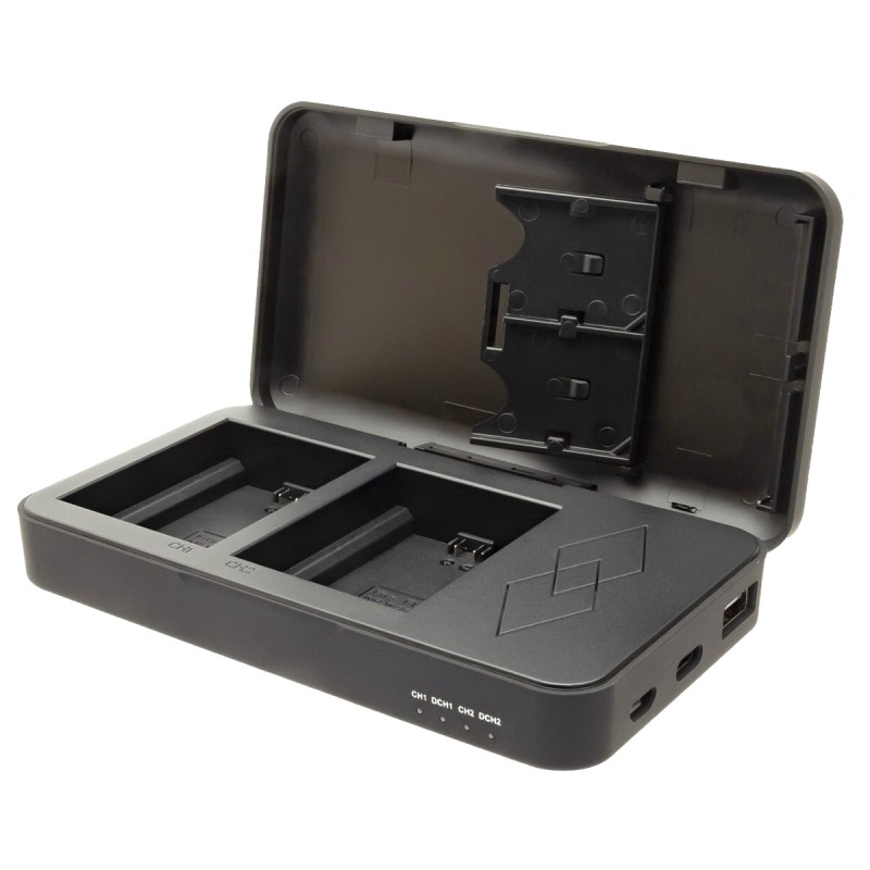 Powercase voor Fujifilm NP-W235 - Duo lader, powerbank en bewaarcase in 1