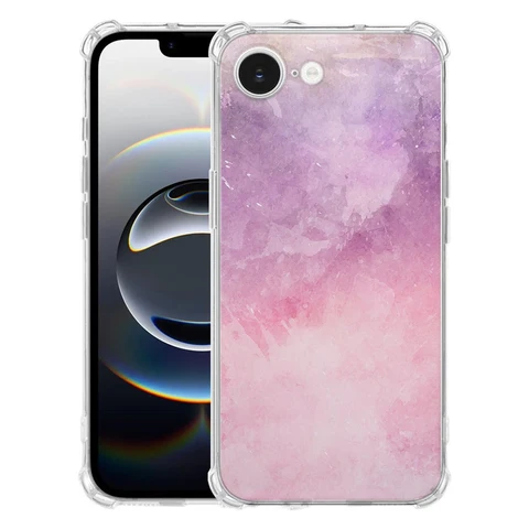 Apple iPhone 16e | iPhone 17e Hoesje - Pink Purple Paint Flexibel TPU Antishock