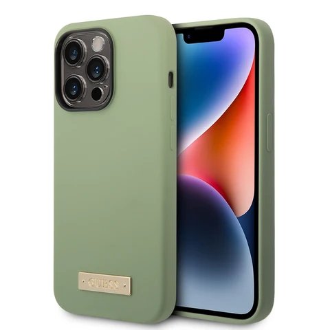 Guess iPhone 14 Pro Back Cover hoesje - Kaki