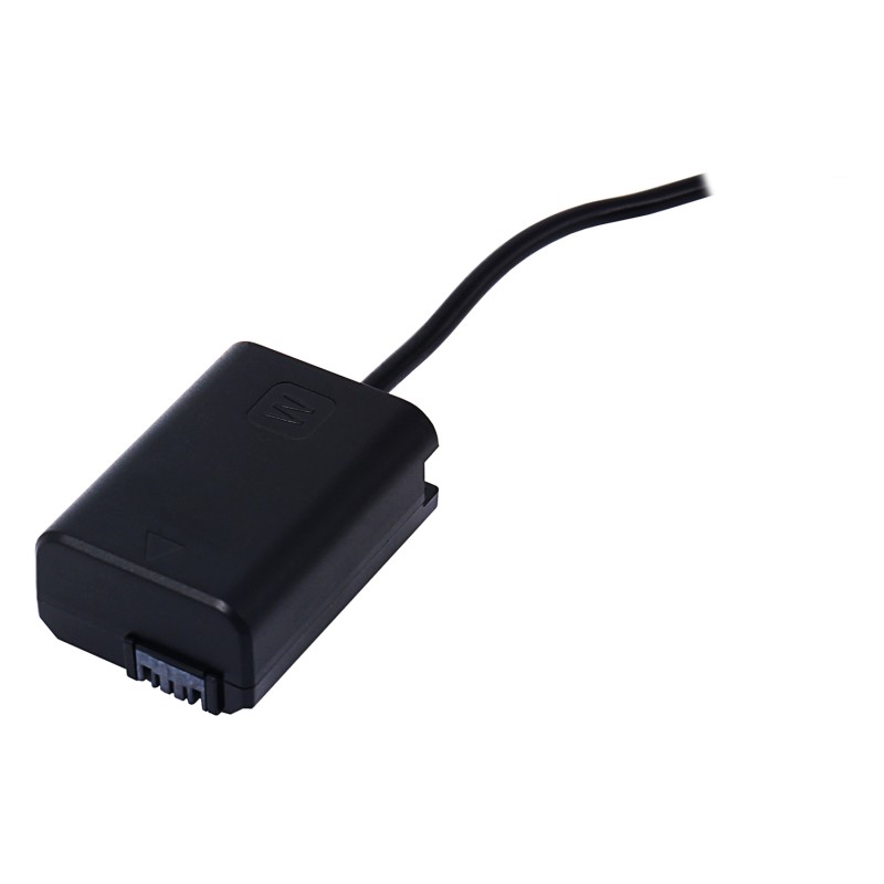Dummy accu Sony NP-FW50 met D-Tap aansluiting