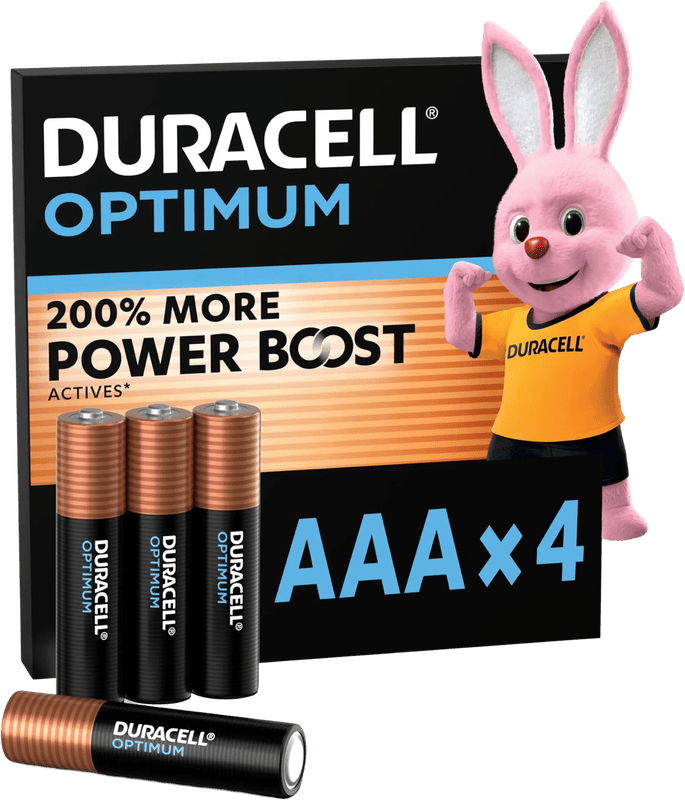 Duracell Alkaline Optimum AAA-batterijen 4 stuks