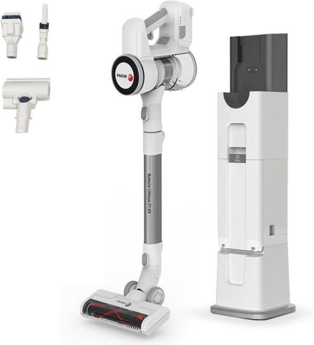 2-in-1 draadloze steelstofzuiger - FAGOR - FG6415 - 300W - Met zelfreinigende voet - Flexibele buis - 3 snelheden - 60 min. batterijduur