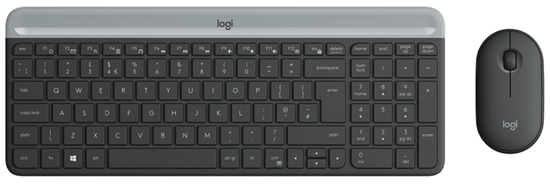 Logitech MK470 Slim Draadloos Toetsenbord en Muis Grijs QWERTY