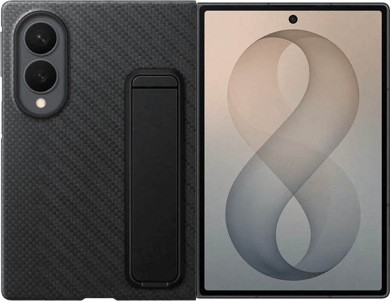 Samsung Galaxy Z Fold 8 Standing Grip Back Cover met Magneet Zwart