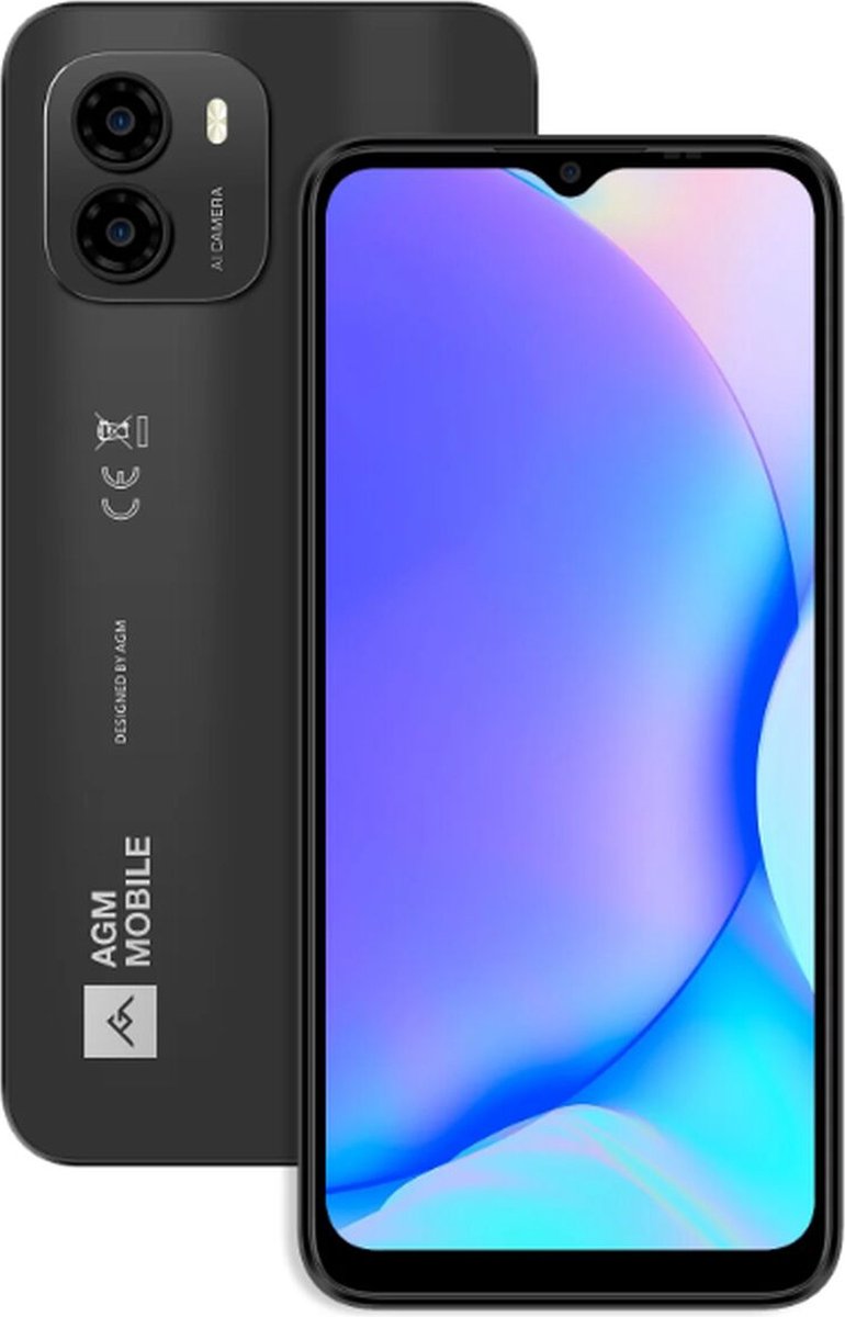 AGM Mobiles - NOTE N1 4G Smartphone 128GB - Android 13 - 50MP - Donker Grijs
