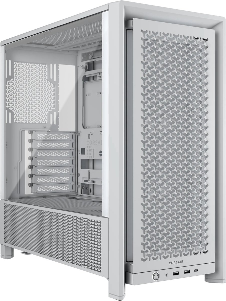 CORSAIR FRAME 4000D RS - Midtowermodel ATX - Gehard Glas - Wit - 3x RS120 fans
