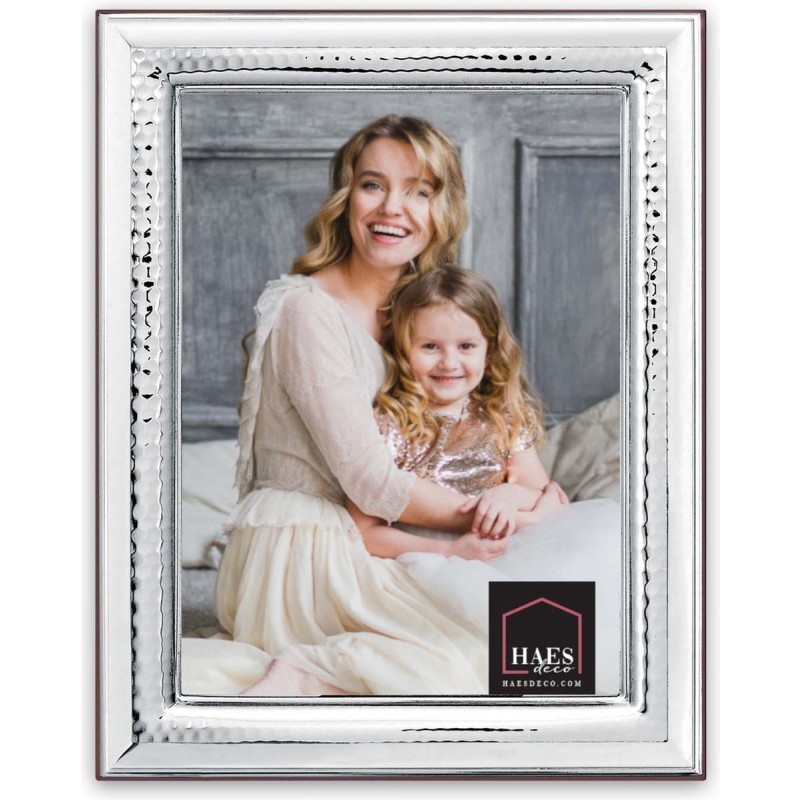 Haes Deco Verzilverde Fotolijst Brescia voor een foto van 20x25 cm - Fraai Verzilverd met luxe Houten achterzijde en standaard om neer te zetten