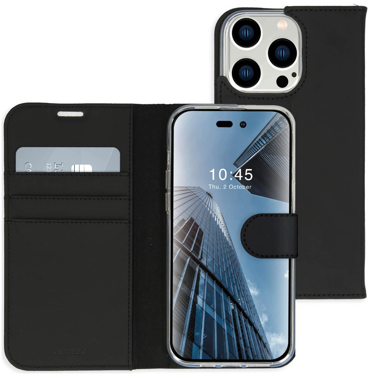 Accezz Wallet Case voor Apple iPhone 14 Pro Max Telefoonhoesje Zwart