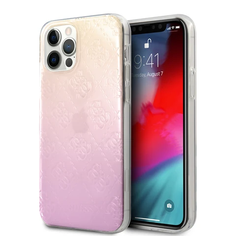 Guess Apple iPhone 12 Pro Max Backcover hoesje Roze - Gradient