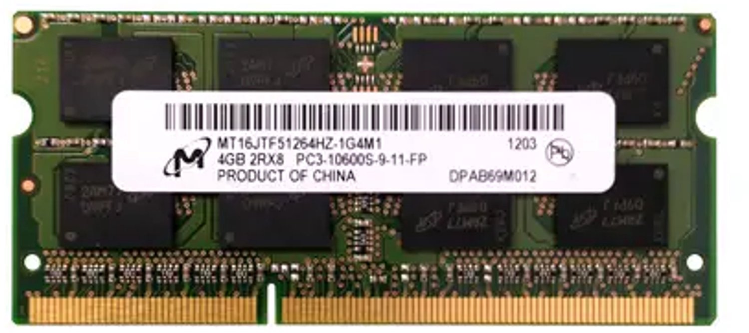 Micron MT16JTF51264HZ-1G4M1 – 4GB DDR3 SODIMM – 204-pin – 1333 MHz – 1.5V – 2Rx8
