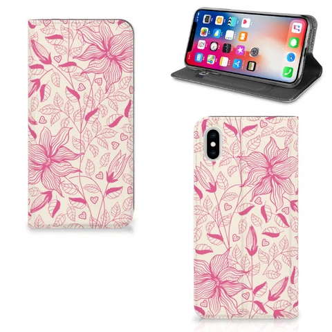 Apple iPhone Xs Max Smart Cover Pink Flowers
