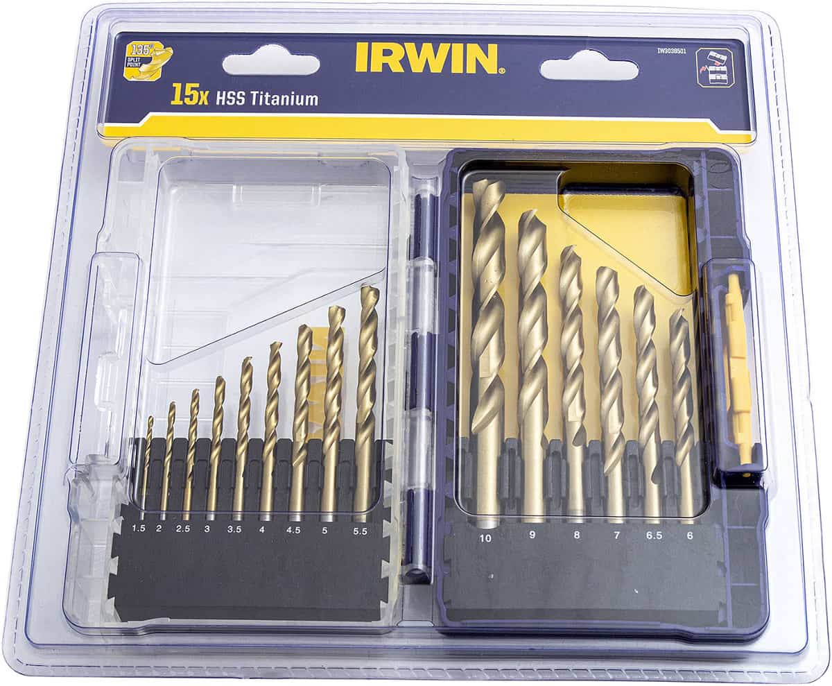 Irwin metaalborenset HSS titanium 15-delig