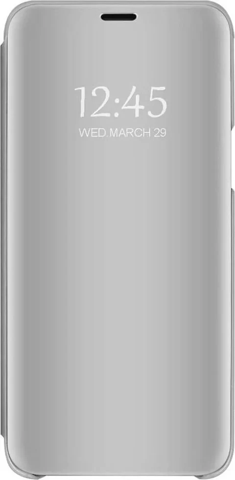 Huawei P40 Lite Hoesjes - Clear View Backcover - Transparant Design - Zilver