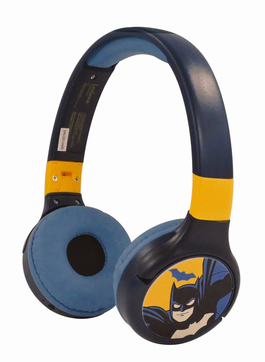 2-in-1 Bluetooth® en Bedrade comfortabele opvouwbare Koptelefoon met veilige volumebeperking Batman Design