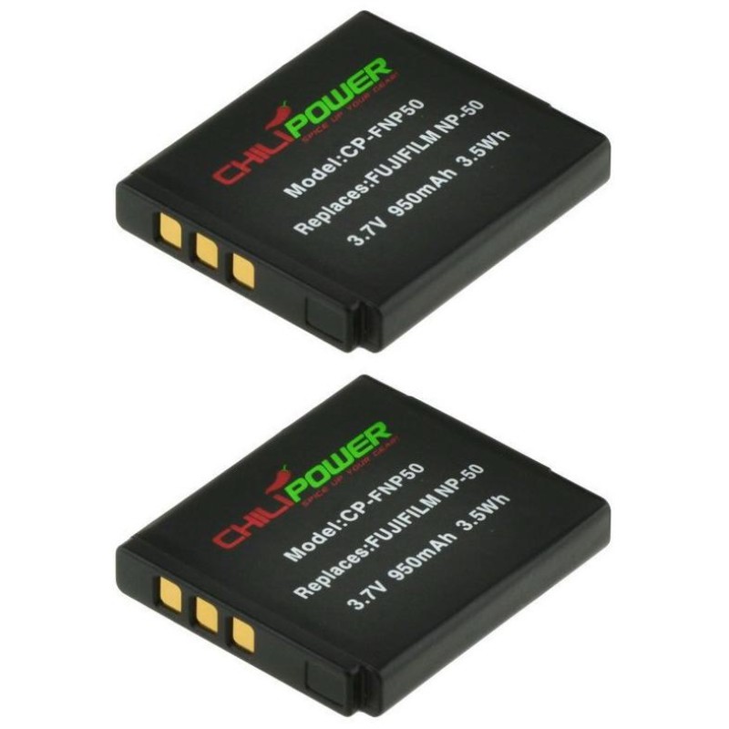 ChiliPower NP-50 accu voor Fujifilm - 950mAh - 2-Pack