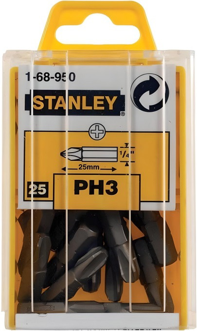 25 PH3 bits 1/4 inch 25 mm Stanley 1-68-950