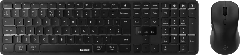 BlueBuilt Draadloze Bluetooth Toetsenbord en Muis Set QWERTY