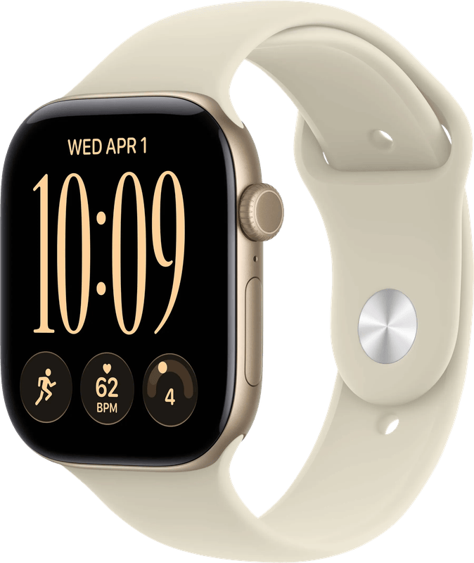 Apple Watch Series 12 Cellular 46mm Goud Sportband S/M