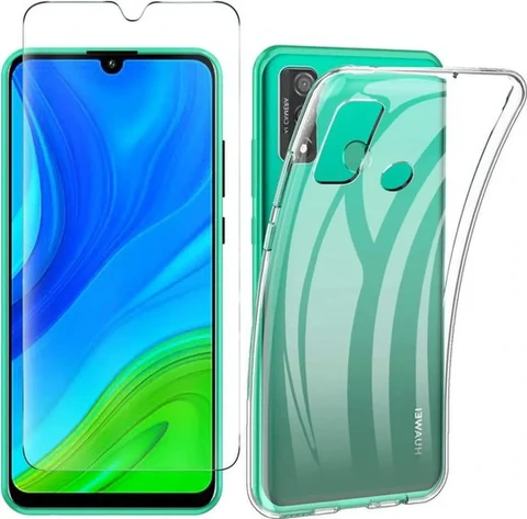 Huawei P Smart 2020 Hoesjes - Transparante Siliconen Backcover - Inclusief 2x Screenprotector - Anti-kras