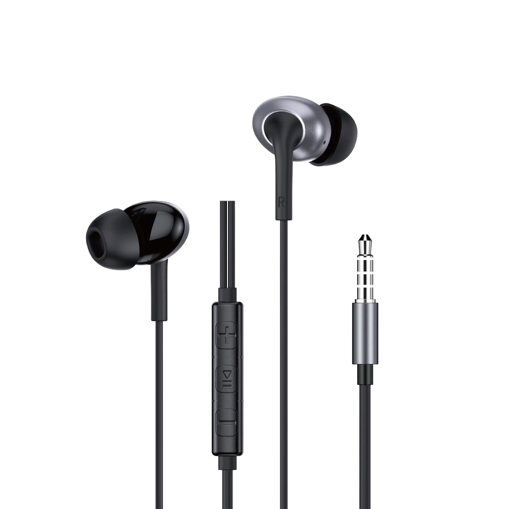 WiWU EB317 3.5mm Bedrade Oordopjes 1.2m - Zwart
