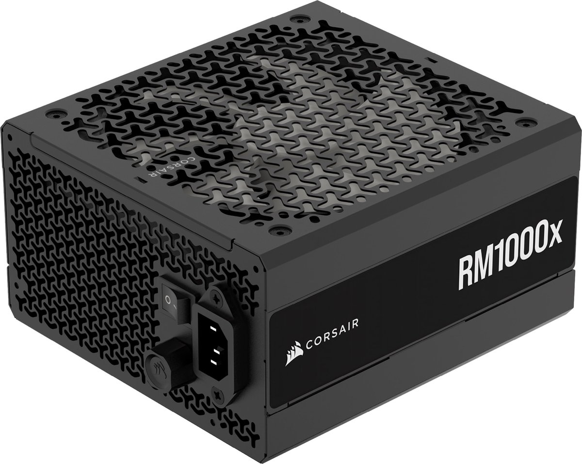 Corsair RM1000x - Interne Voeding - 1000 Watt - Modulair - ATX 3.1 - PCIe 5.1 - Cybenetics Gold efficiëntie - Zero RPM Modus - Zwart