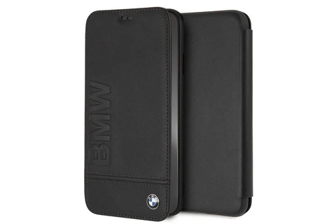 BMW Zwart iPhone Xs Max - Book Case - Leer - Stijlvol - Met pashouder