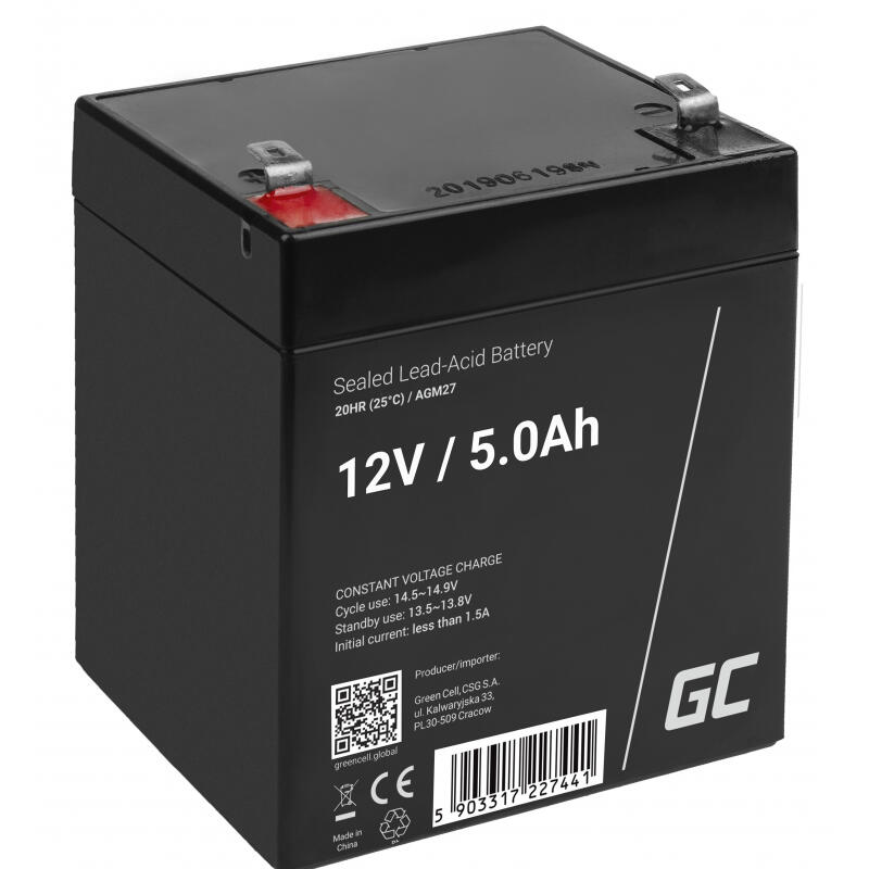 Green Cell AGM 12V 5Ah VRLA Batterij