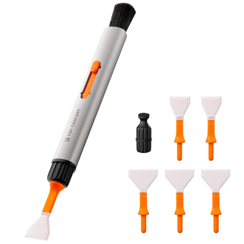 K&F Concept Cleaning Pen Set voor APS-C en Full Frame sensoren - Professionele reinigingsset met borstel en vervangbare koppen