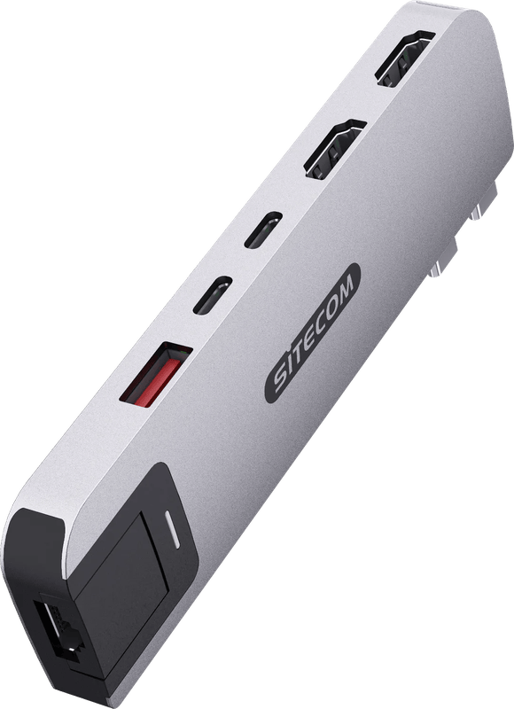 Sitecom MacBook Pro Multiport Hub 6 in 2 Zilver