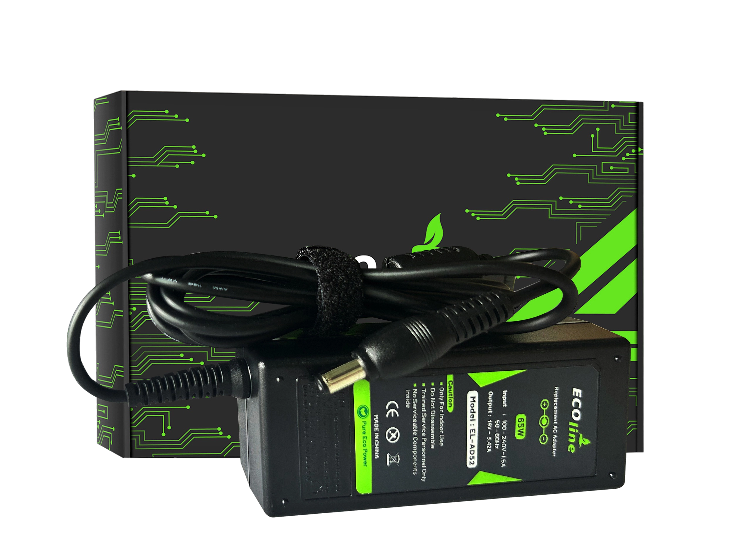EcoLine - Oplader / AC Adapter - Compatibel Met De Toshiba Satellite C650 C660D L750 Asus X550C X550V R510 Lenovo G530 - 19V 3.42A 65W