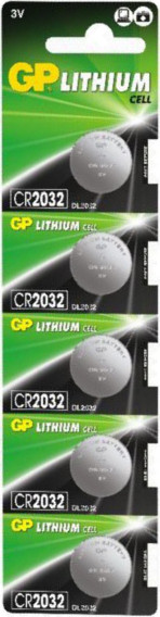 5 GP CR2032 3V knoopcel batterijen