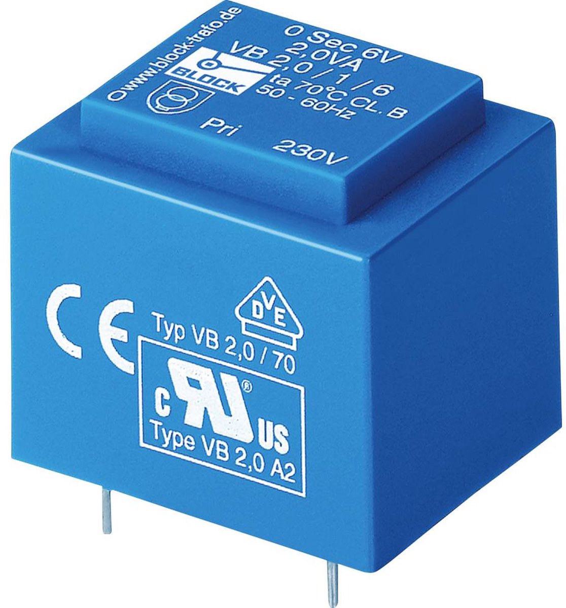 BLOCK VB 2,8/2/15 Printtransformator 1 x 230 V 2 x 15 V/AC 2.80 VA 93 mA