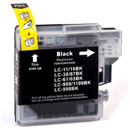 Huismerk Brother LC-1100BK / LC-980BK cartridge zwart