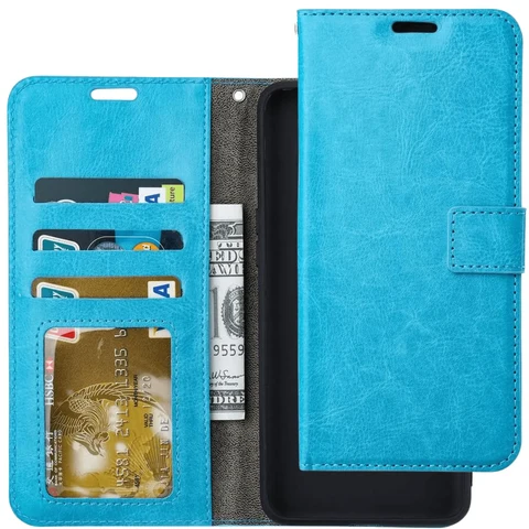 Huawei P20 Lite 2019 Hoesjes - Portemonnee Backcover - Pasjeshouder - 2x Screenprotector - Turquoise
