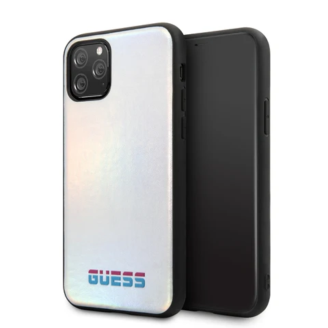 Apple iPhone 11 Pro Zilver Guess Backcover hoesje Iridescent - Original - GUHCN58BLD