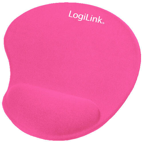 LogiLink muismat met polssteun roze