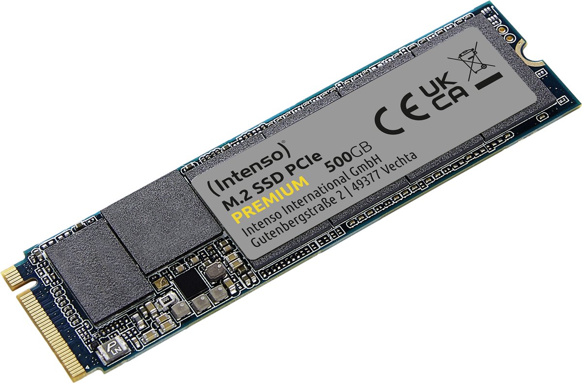 (Intenso) M.2 SSD PCIe Premium - Interne SSD - 2280 - PCIe - 500GB - 2100 MB/s (3835450)