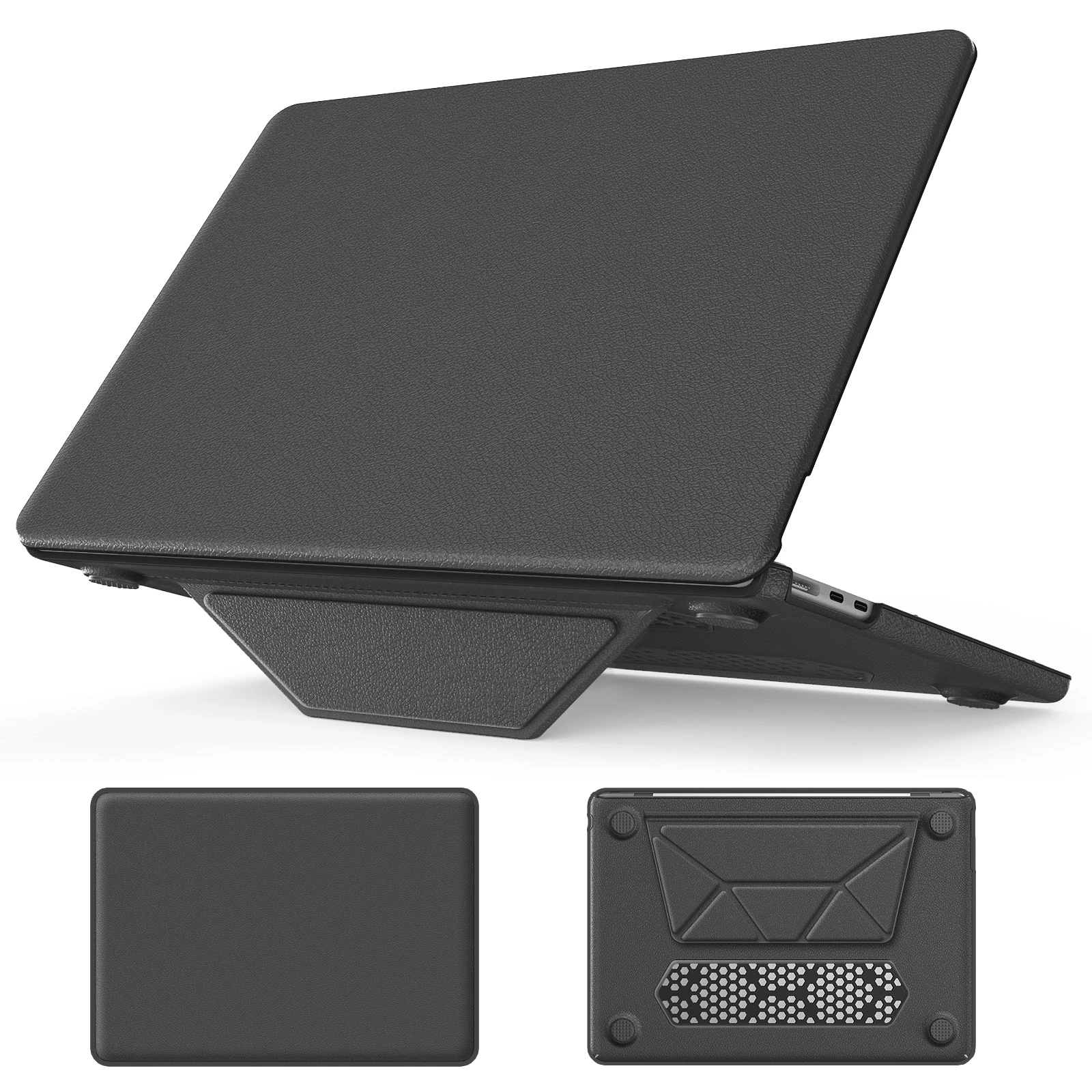 Turtle Shift vegan leer Laptopcover MacBook Air 13 inch 2020/2018 - Grijs