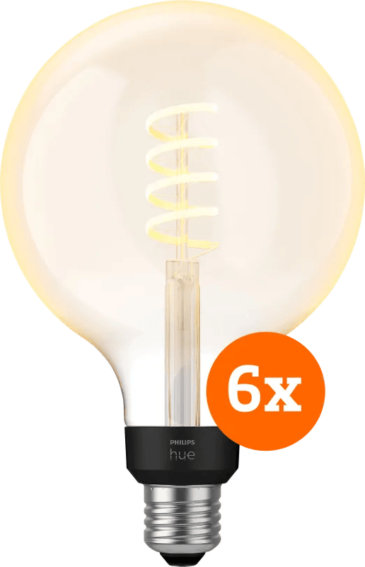 Philips Hue Filament White Ambiance Globe XL 6-pack
