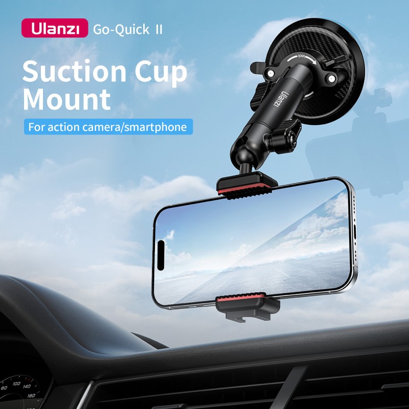 Ulanzi ZJ01 Go-Quick II zuignaphouder uitschuifbaar voor auto
